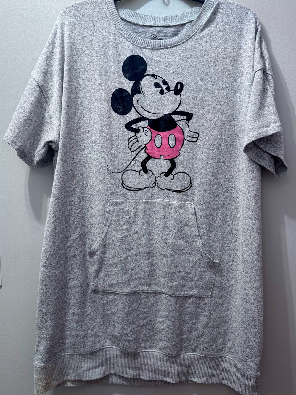 Disney Mickey Mouse Gray Sweatshirt Dress with Vintage Cartoon Graphic, Size XL